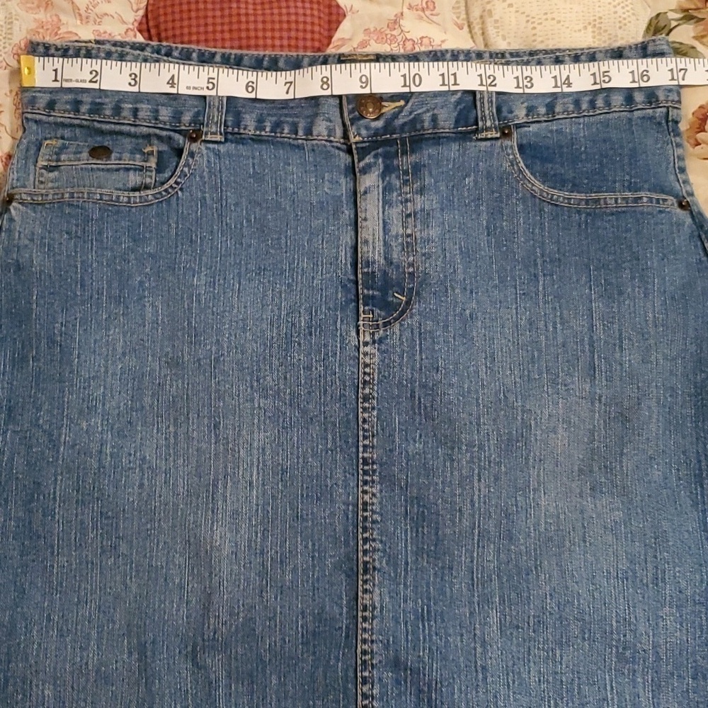 Kikit Jeans Medium Wash 5 Pocket Denim Jean Skirt Sz 14 Vintage Y2K Boho Western - Picture 9 of 11